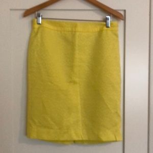 The Limited bright yellow brocade pencil skirt